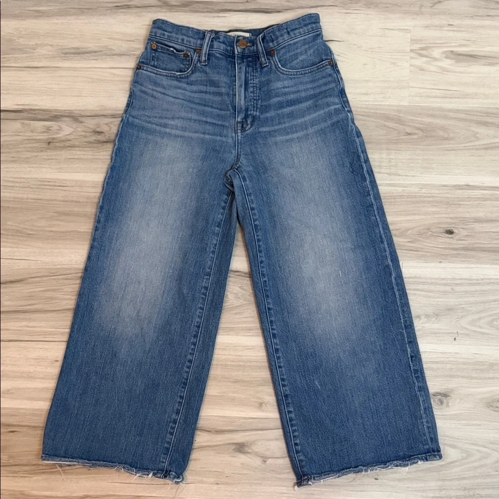 MADEWELL Classic Blue Wide-Leg CROP Women Jeans size 25
